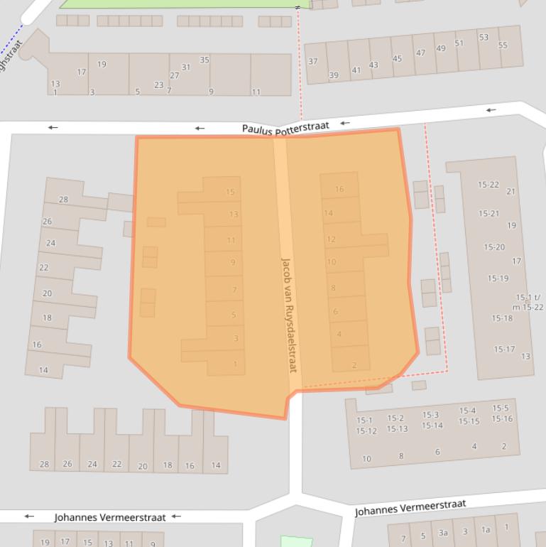 Kaart van postcodegebied 3601RA.