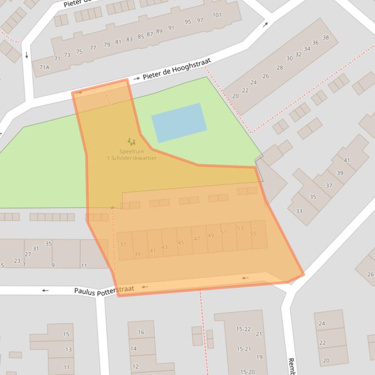 Kaart van postcodegebied 3601RC.