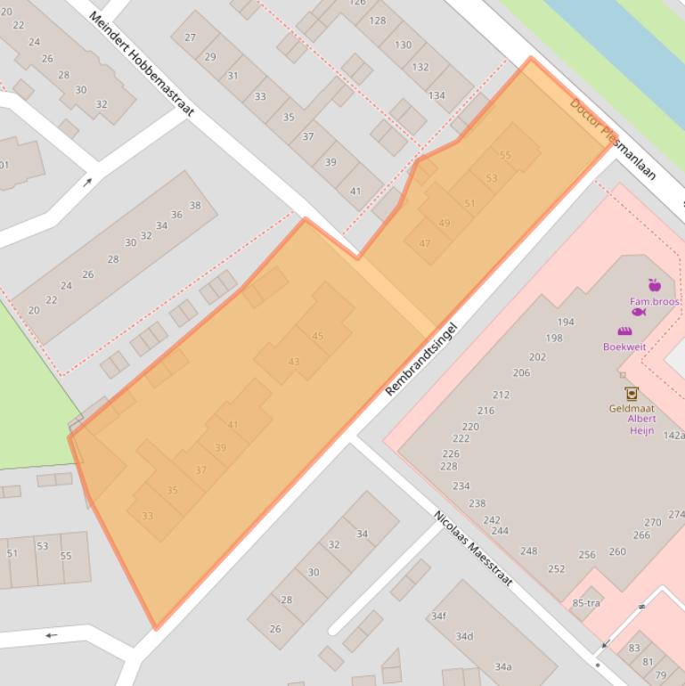 Kaart van postcodegebied 3601RN.