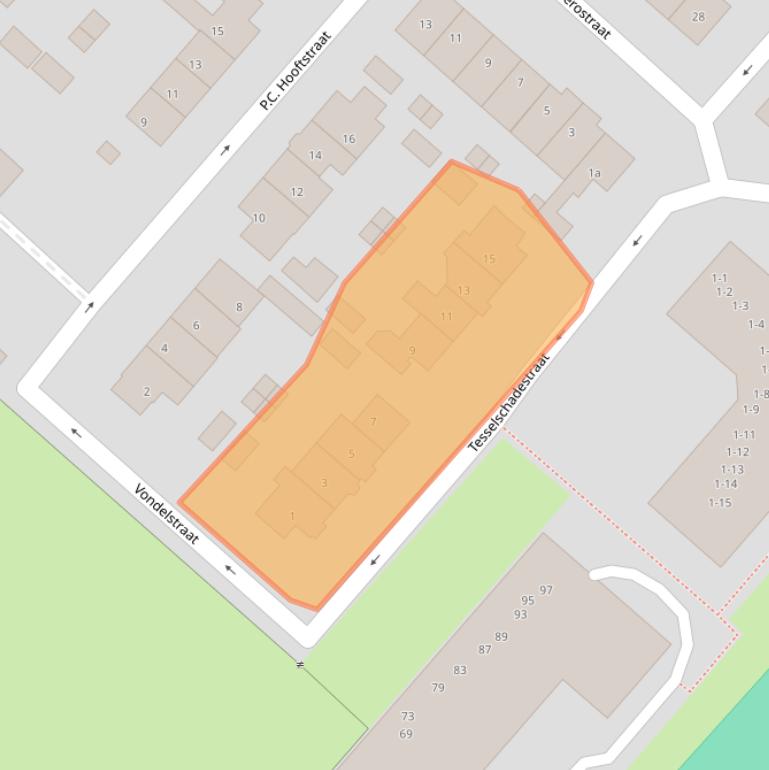 Kaart van postcodegebied 3601SK.