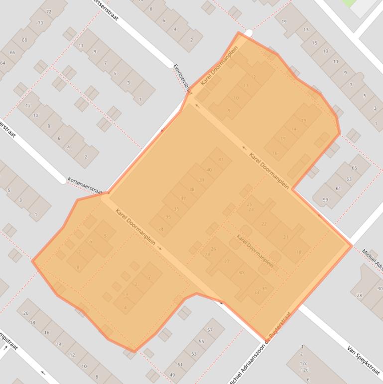 Kaart van postcodegebied 3601TA.