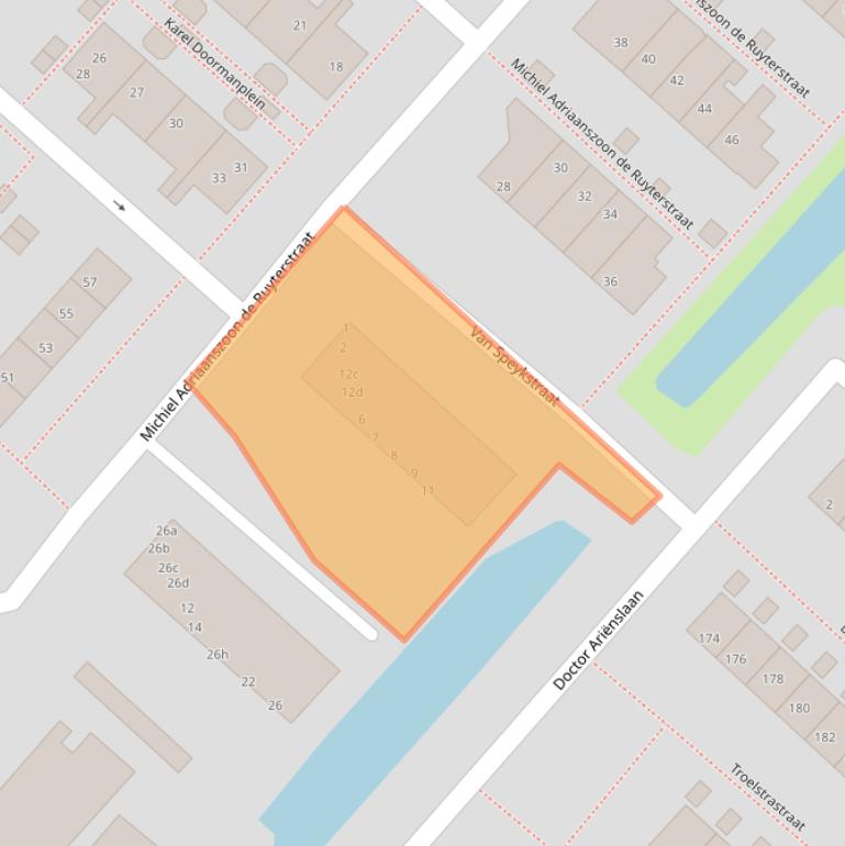 Kaart van postcodegebied 3601TG.