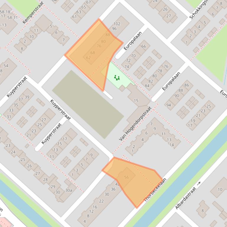 Kaart van postcodegebied 3601VB.