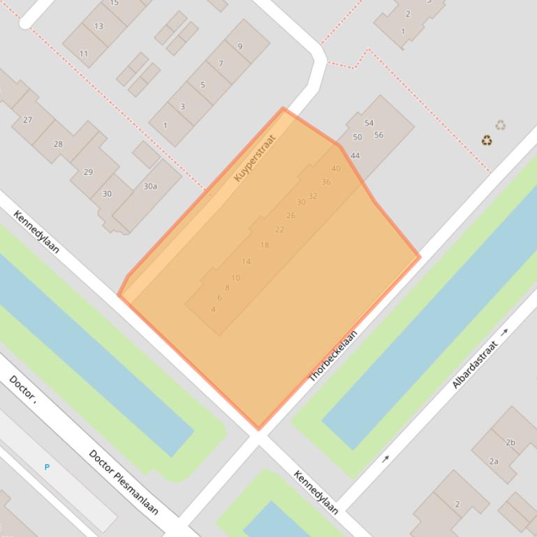 Kaart van postcodegebied 3601VC.