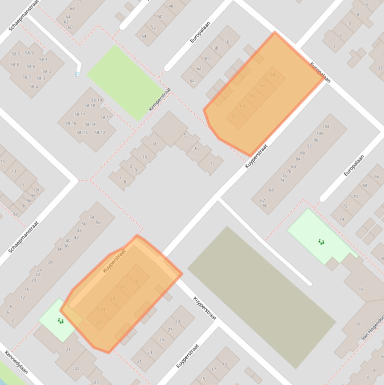 Kaart van postcodegebied 3601VD.