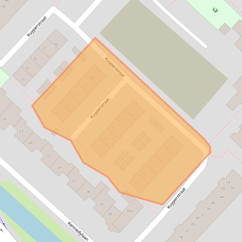 Kaart van postcodegebied 3601VE.