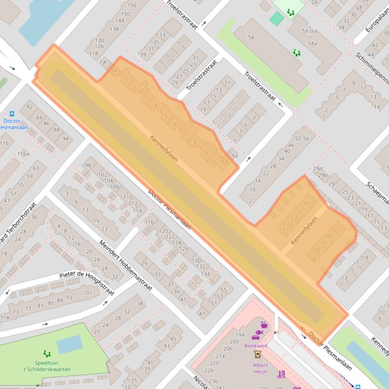 Kaart van postcodegebied 3601VH.