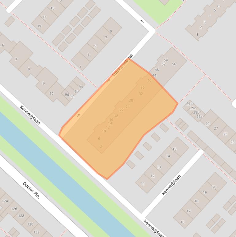 Kaart van postcodegebied 3601WE.