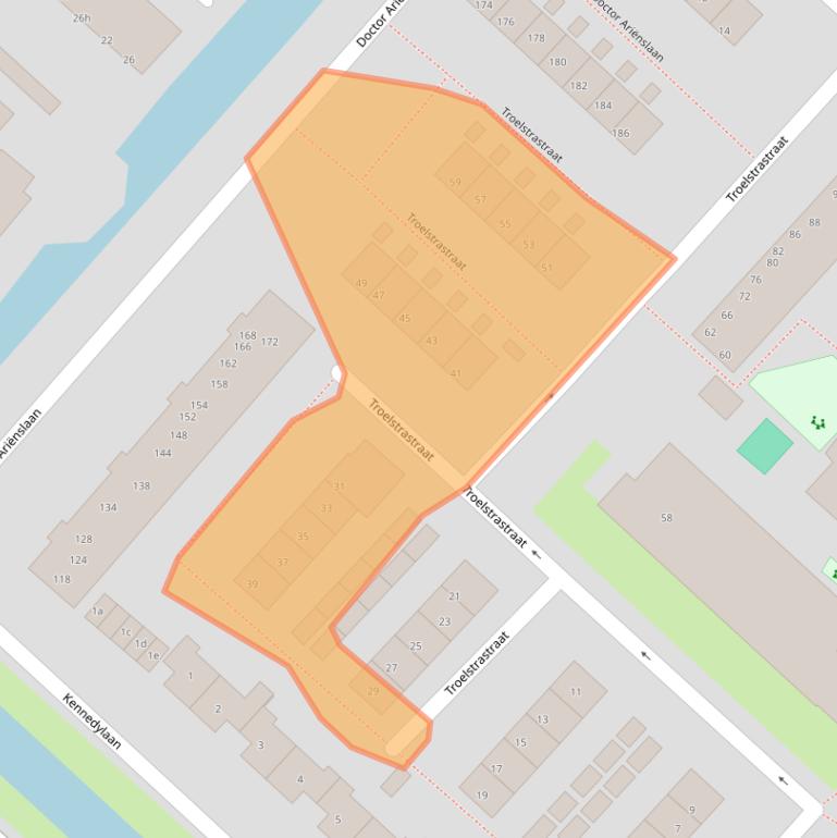 Kaart van postcodegebied 3601WG.