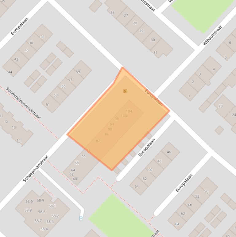 Kaart van postcodegebied 3601WL.