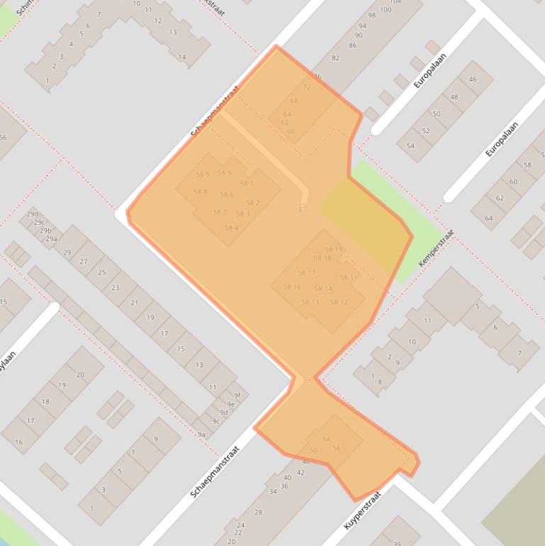 Kaart van postcodegebied 3601WN.