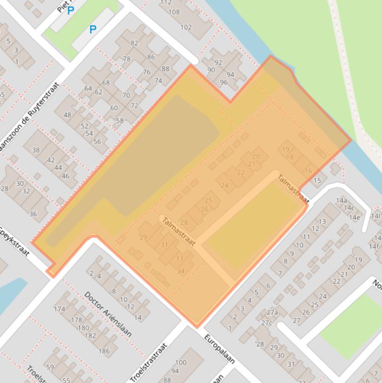 Kaart van postcodegebied 3601XA.