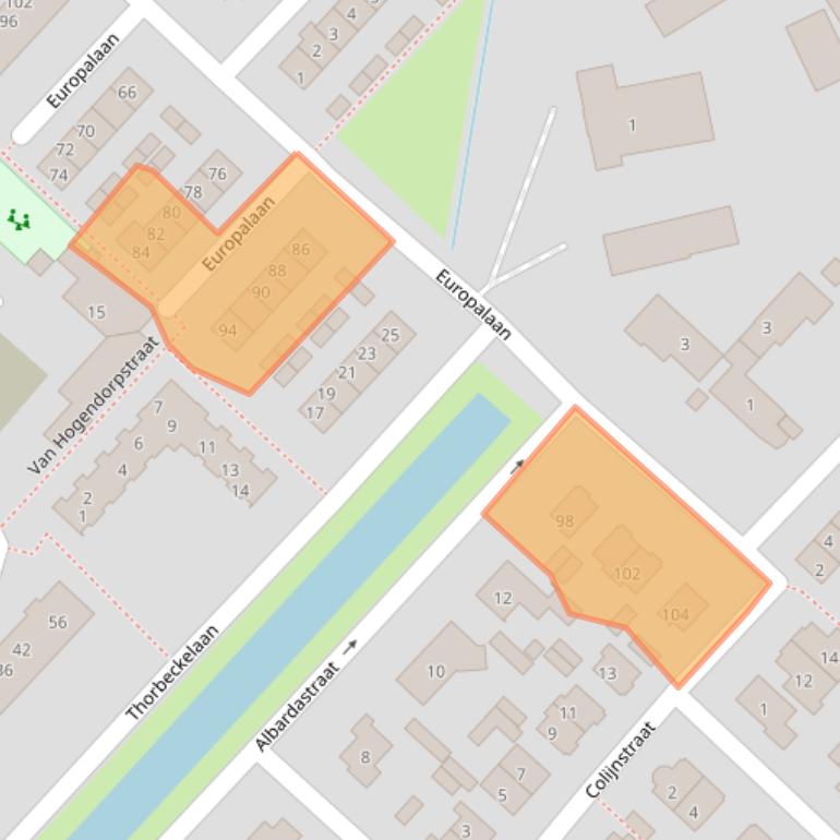 Kaart van postcodegebied 3601XM.