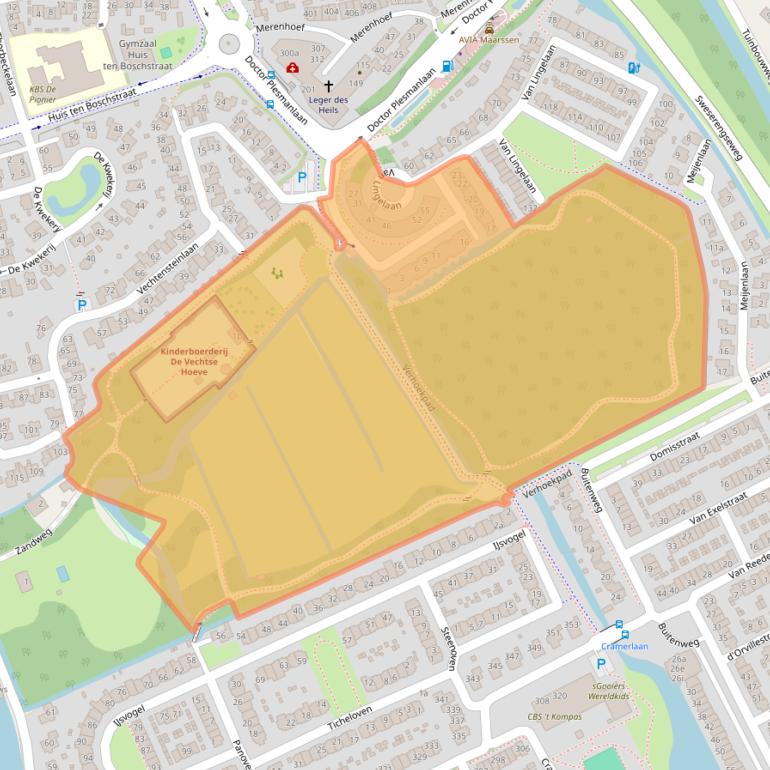 Kaart van postcodegebied 3602PA.