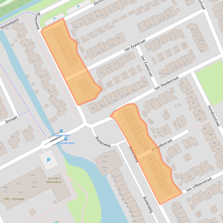 Kaart van postcodegebied 3602PK.