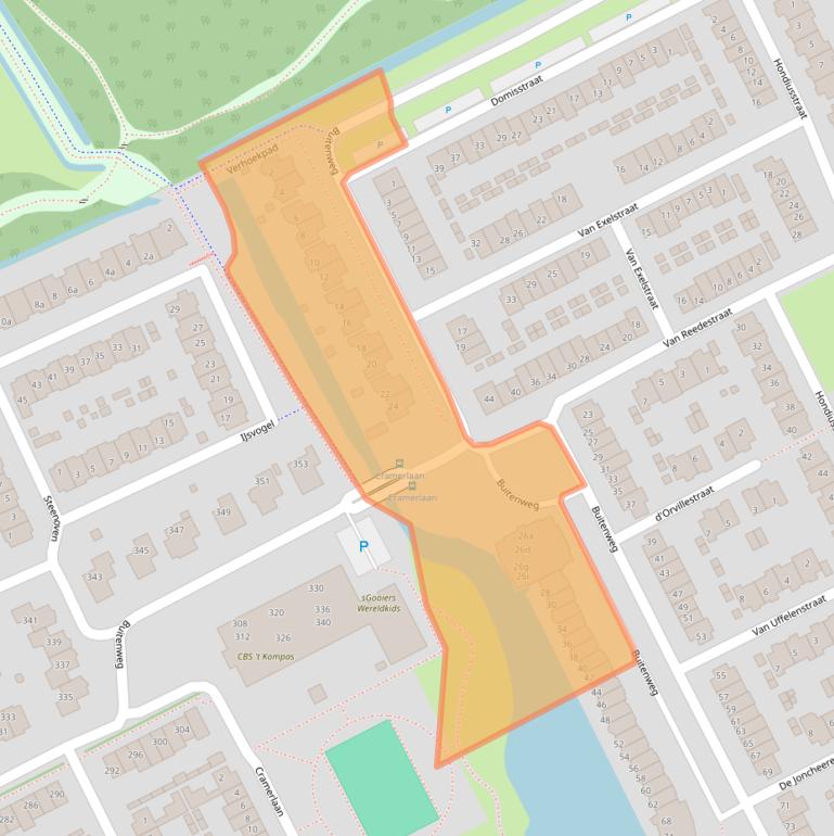 Kaart van postcodegebied 3602PS.