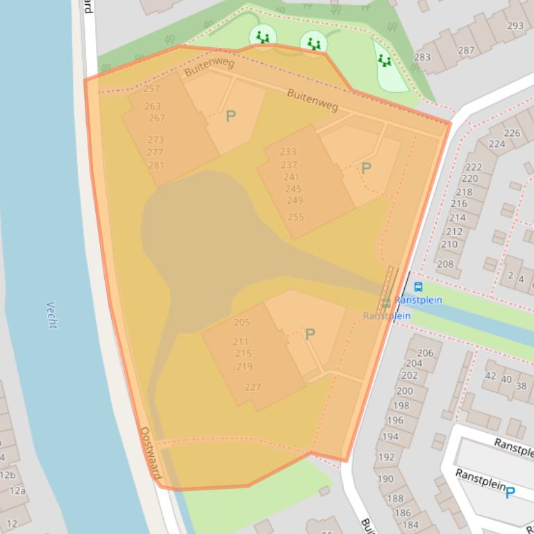 Kaart van postcodegebied 3602XB.