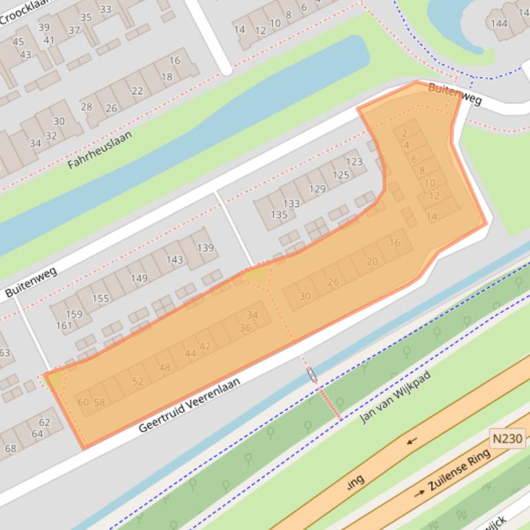 Kaart van postcodegebied 3602ZB.