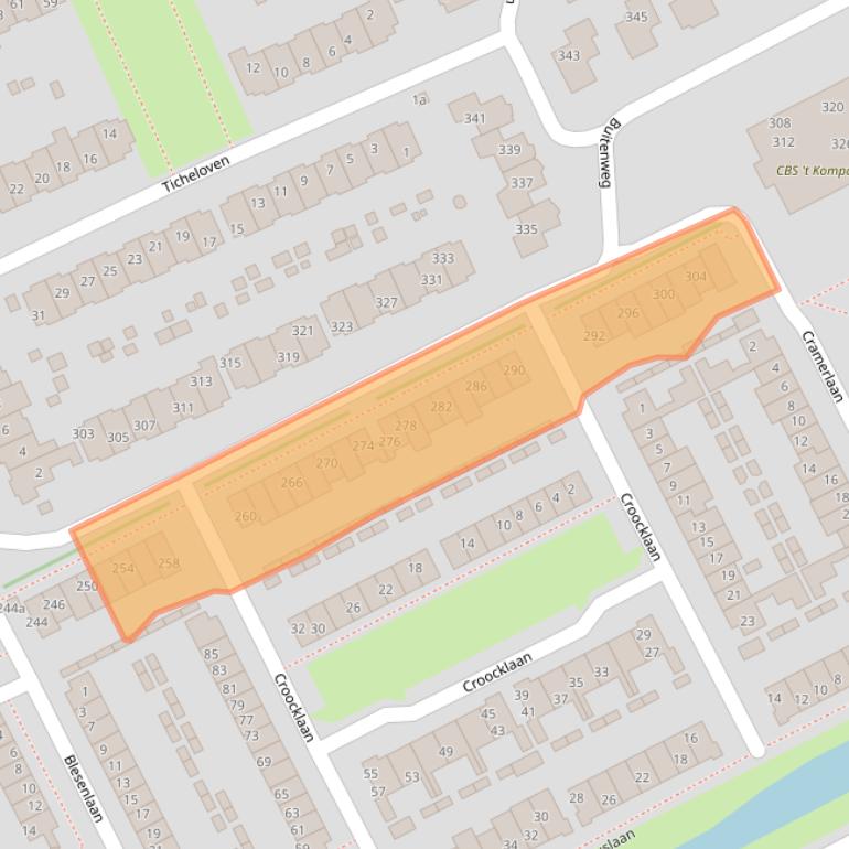 Kaart van postcodegebied 3602ZJ.