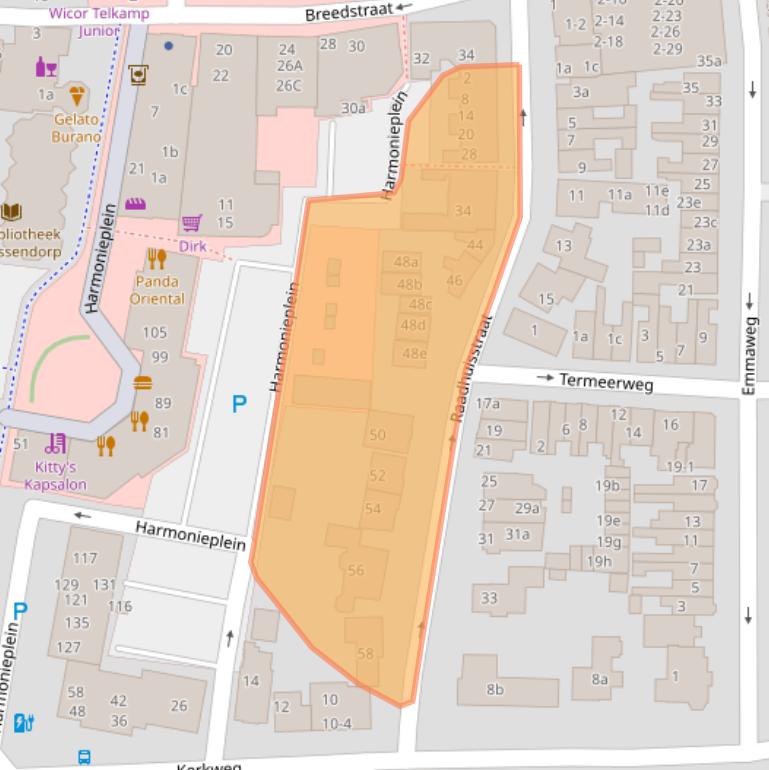 Kaart van postcodegebied 3603AW.