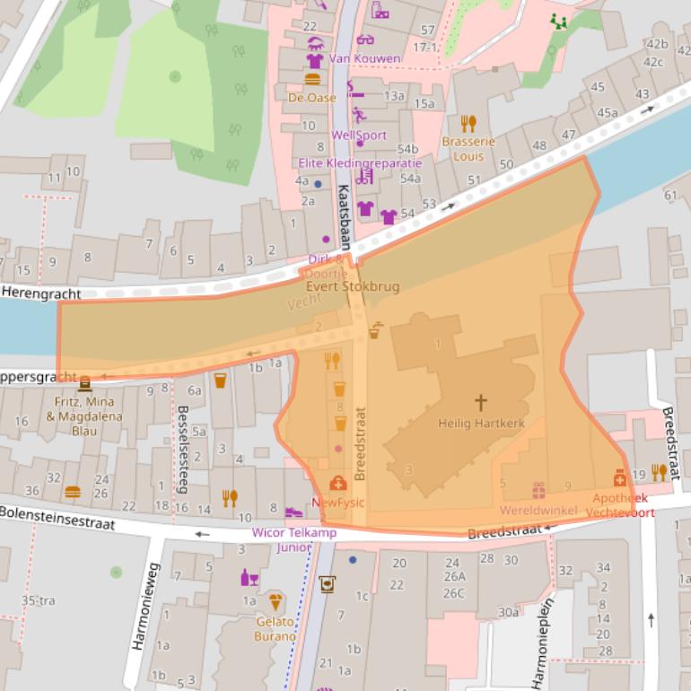 Kaart van postcodegebied 3603BA.