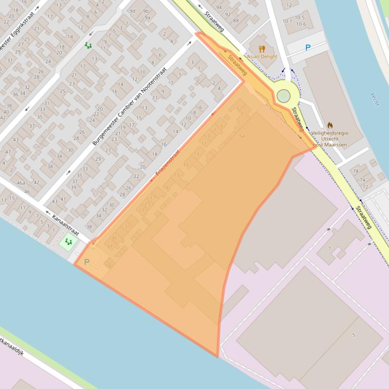 Kaart van postcodegebied 3604AE.