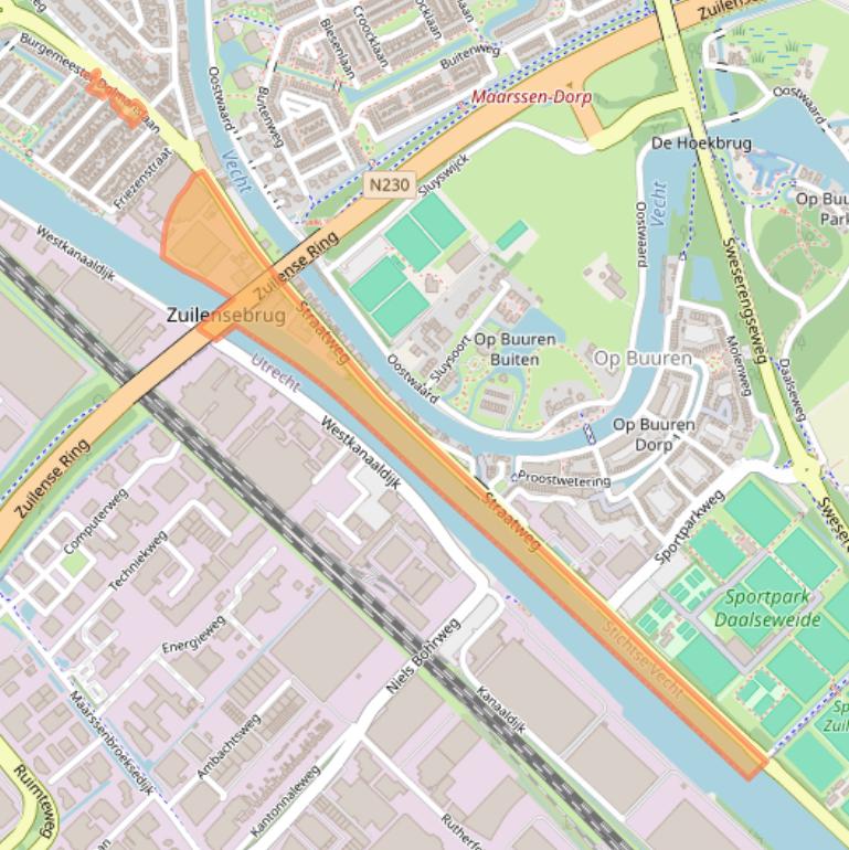 Kaart van postcodegebied 3604BA.