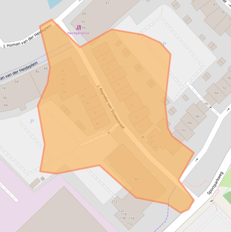 Kaart van postcodegebied 3604DJ.