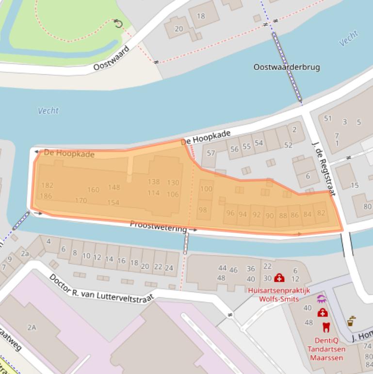 Kaart van postcodegebied 3604DP.