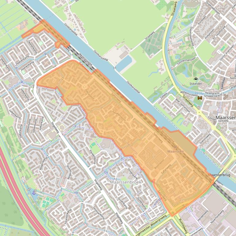 Kaart van postcodegebied 3605.