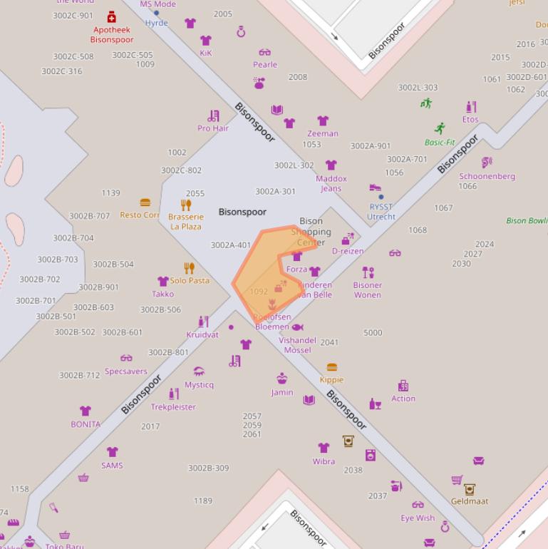 Kaart van postcodegebied 3605LC.