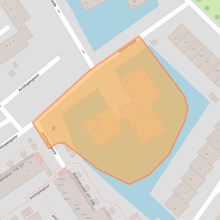 Kaart van postcodegebied 3605NA.