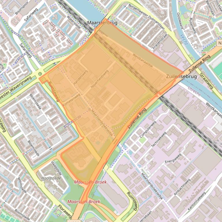 Kaart van postcodegebied 3606.