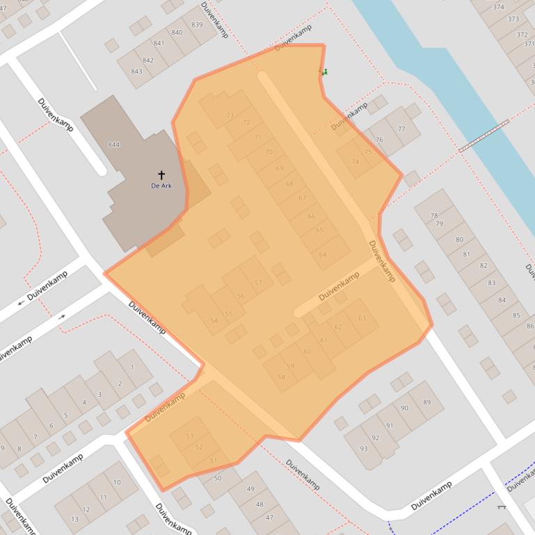 Kaart van postcodegebied 3607AC.