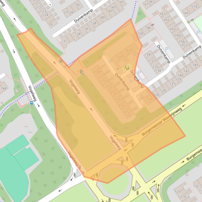 Kaart van postcodegebied 3607AE.