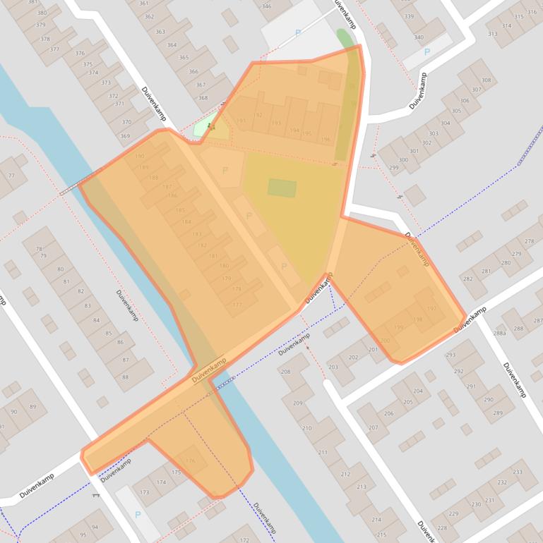 Kaart van postcodegebied 3607AJ.