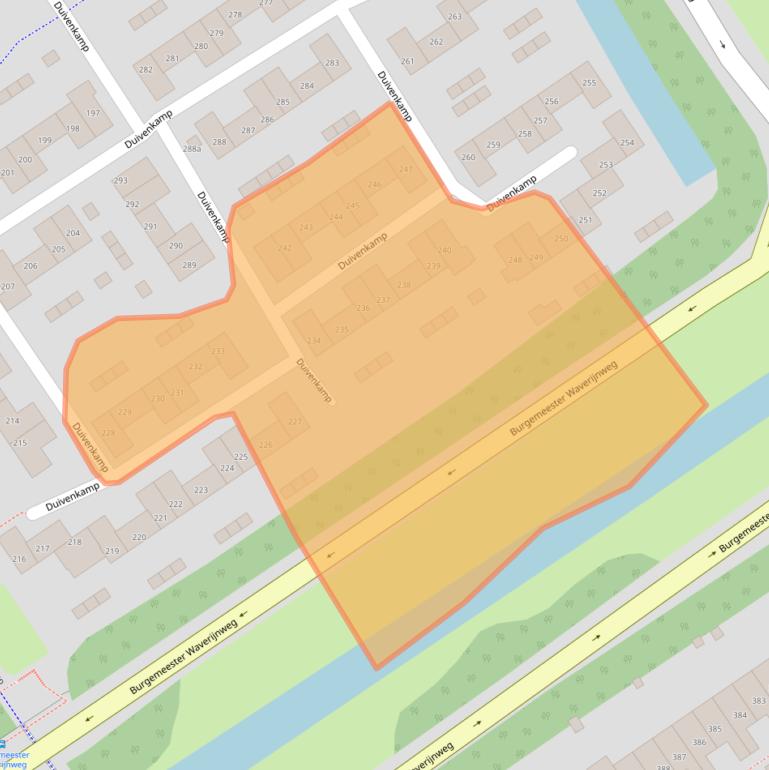 Kaart van postcodegebied 3607AL.