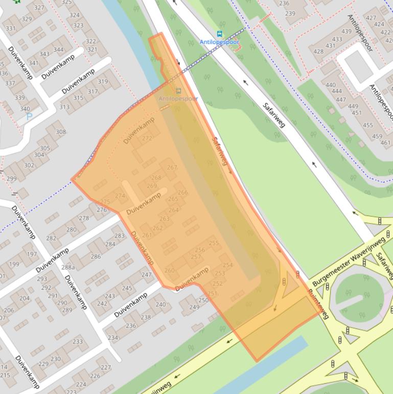 Kaart van postcodegebied 3607AM.