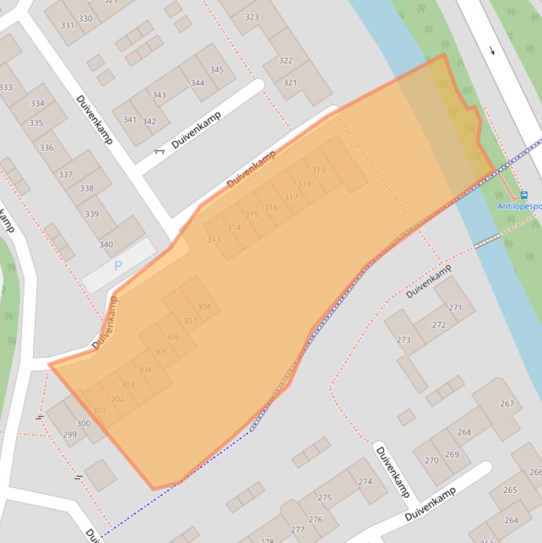 Kaart van postcodegebied 3607AP.