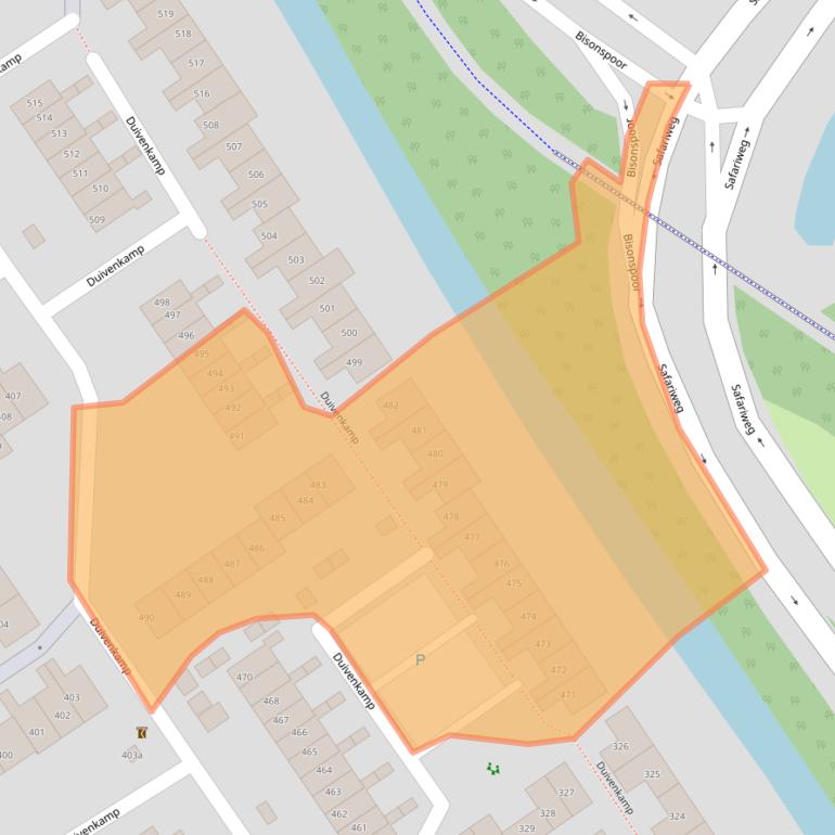 Kaart van postcodegebied 3607BH.