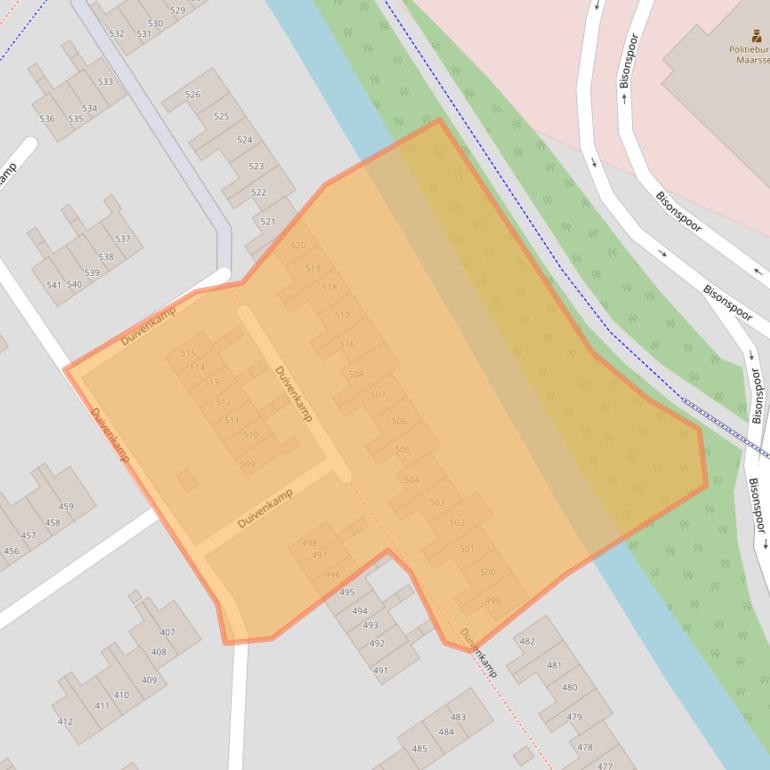 Kaart van postcodegebied 3607BJ.