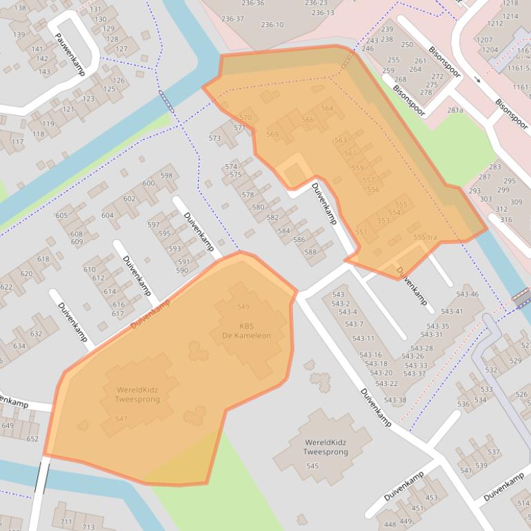 Kaart van postcodegebied 3607BL.
