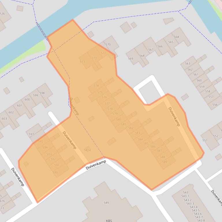 Kaart van postcodegebied 3607BM.