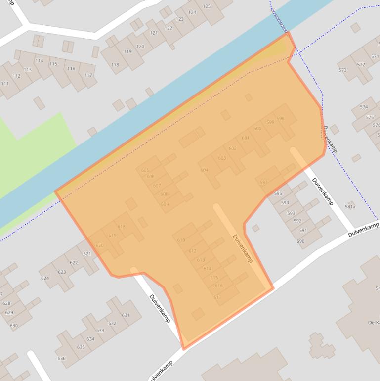 Kaart van postcodegebied 3607BN.