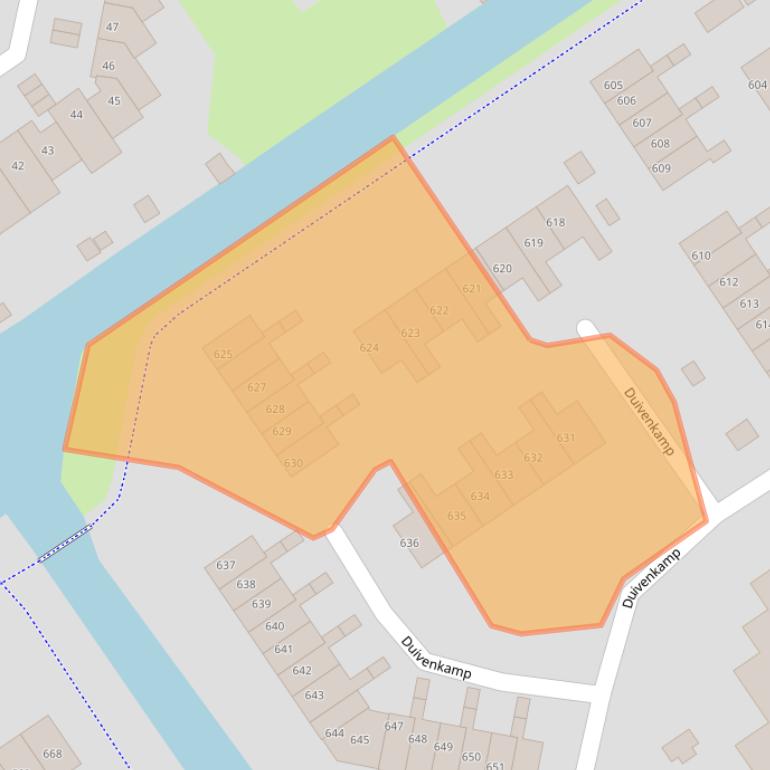 Kaart van postcodegebied 3607BP.