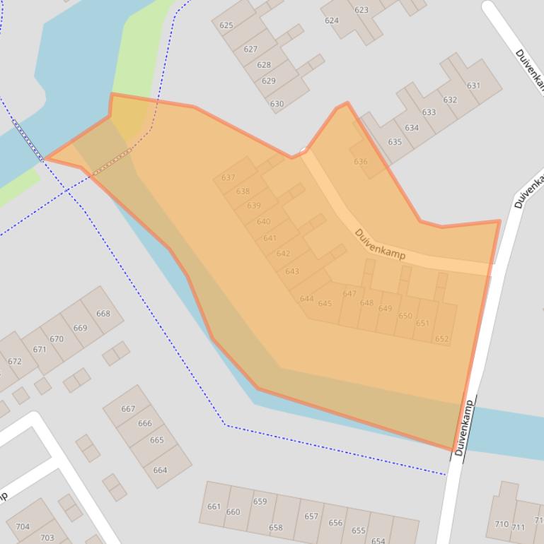 Kaart van postcodegebied 3607BR.