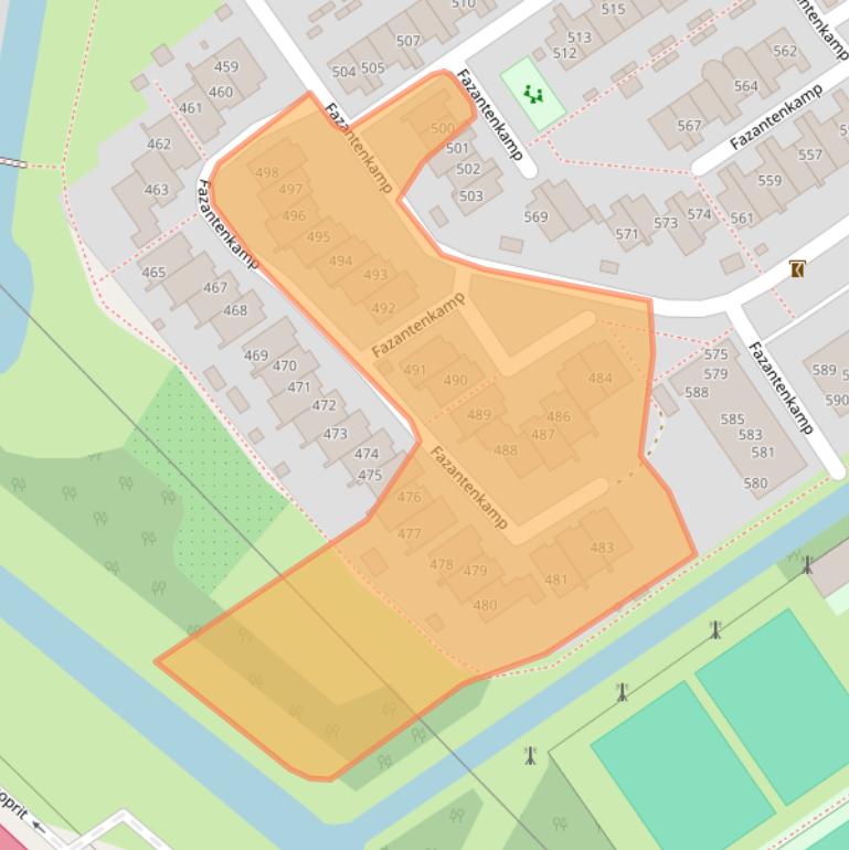 Kaart van postcodegebied 3607DB.