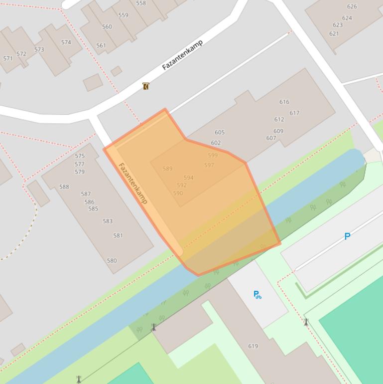 Kaart van postcodegebied 3607DH.