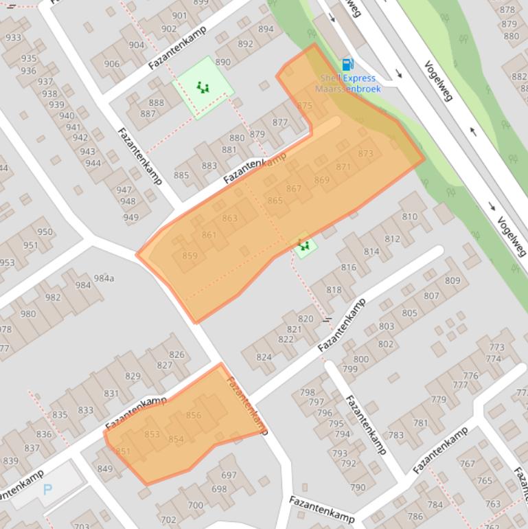 Kaart van postcodegebied 3607ED.