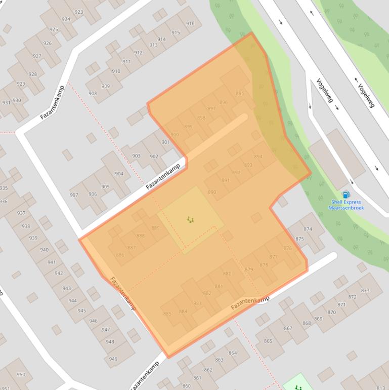 Kaart van postcodegebied 3607EE.